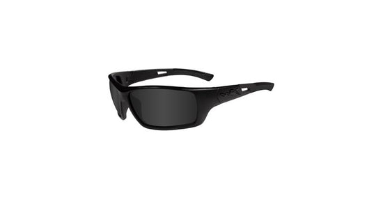Wiley X Slay Active Sunglasses Rx Ready with High Velocity Protection - Black Ops Matte Black Frame with Smoke Grey Lenses (ACSLA01)