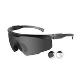 Wiley X PT-1 Changeable Sunglasses Rx Ready with High Velocity Protection - Matte Black Frame with Smoke Grey - Clear Lens Kit with Rx Insert (PT-1SCRX)