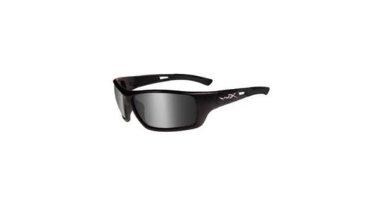 Wiley X Slay Active Sunglasses Rx Ready with High Velocity Protection - Gloss Black Frame with Polarized Smoke Grey Lenses (ACSLA04)