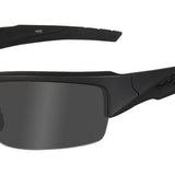 Wiley X WX Valor Changeable Sunglasses Rx Ready with High Velocity Protection - Black Ops Matte Black Frame with Smoke Grey Lenses (CHVAL01)