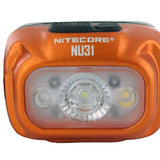 Nitecore NU31 USB-C Rechargeable LED Headlamp - 550 Lumens - Uses Built-in 1800mAh Li-ion Battery Pack - Grey, Blue, or Orange