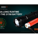 Acebeam Defender P17 Dual-Switch LED Flashlight - 4900 Lumens - CREE XHP70.3 HI - Includes 1 x USB-C Rechargeable 21700 - Black, Grey, OD Green, and Desert Sand