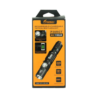 Fitorch P20RGT Rechargeable LED Flashlight and PowerBank - CREE XP-L - 1180 Lumens - Uses 1 x 18650 (included) or 2 x CR123A