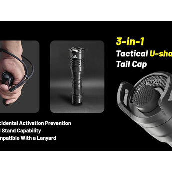 Nitecore P23i USB-C Rechargeable Tactical LED Flashlight - 3000 Lumens - Luminus SFT-70 - Includes 1 x 21700