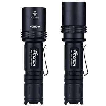 Fitorch P30Z Adjustable Beam LED Flashlight - CREE XP-L - 750 Lumens - Uses 1 x 18650 (included) or 2 x CR123A