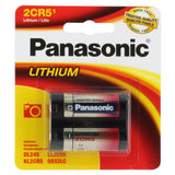 Panasonic 2CR5 1400mAh 6V Lithium Primary (LiMNO2) Photo Battery - 1 Piece Retail Card