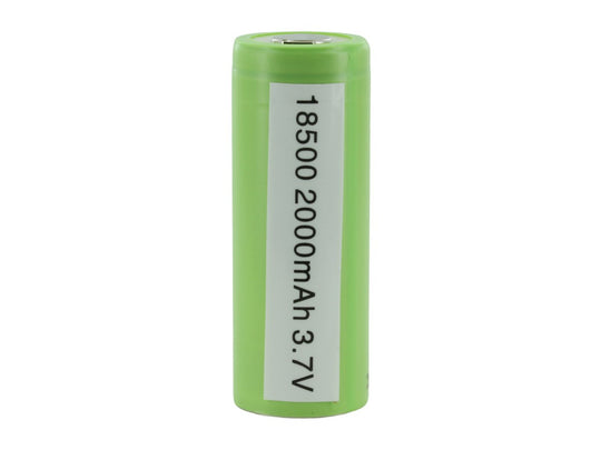 Panasonic Unprotected 18500 Flat Top Battery - upright view