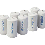 Panasonic Eneloop D Cell Spacer AA Battery Converters - 8 Pack