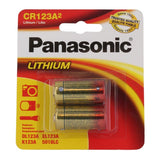 Panasonic CR123A (2PK) 1550mAh 3V Lithium Primary (LiMnO2) Button Top Photo Batteries - 2 Piece Retail Card