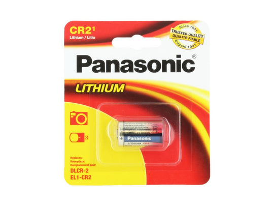 Panasonic CR-2PA/1B 850mAh 3V Lithium (LiMnO2) Button Top Photo Battery - 1 Piece Retail Card