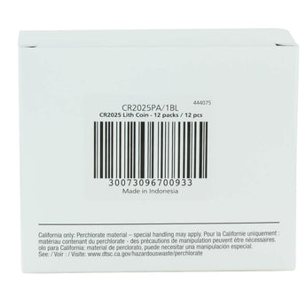 Panasonic CR2025 165mAh 3V Lithium (LiMnO2) Coin Cell Battery - 1 Piece Standard Size Carded Packaging