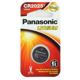 Panasonic CR2025 165mAh 3V Lithium (LiMnO2) Coin Cell Battery - 1 Piece Narrow Size Carded Packaging