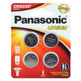 Panasonic CR2032 220mAh 3V Lithium (LiMnO2) Coin Cell Battery - 4 Piece Standard Size Carded Packaging
