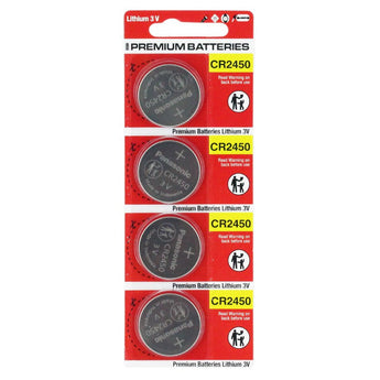 Panasonic CR2450 620mAh 3V Lithium Primary (LiMnO2) Coin Cell Battery - 1 Piece Tear Strip, Sold Individually