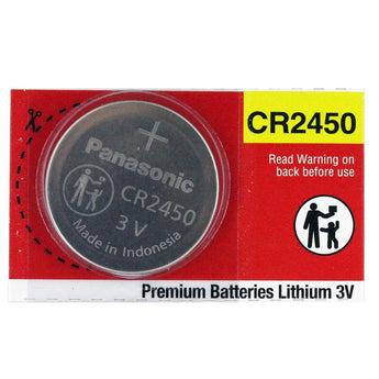 Panasonic CR2450 620mAh 3V Lithium Primary (LiMnO2) Coin Cell Battery - 1 Piece Tear Strip, Sold Individually