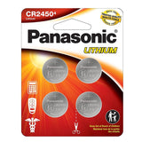 Panasonic CR2450 620mAh 3V Lithium Primary (LiMnO2) Coin Cell Watch Battery - 4 Piece Carded Packaging