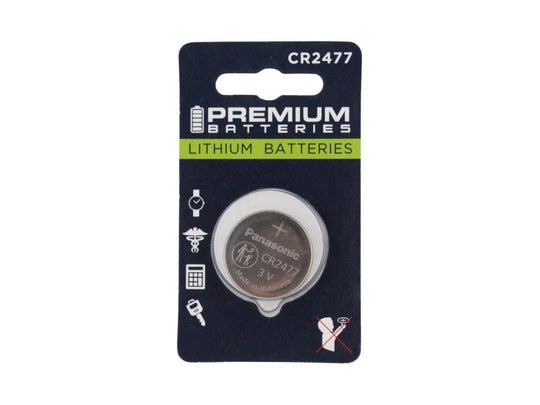 Panasonic CR2477 1000mAh 3V Lithium (LiMnO2) Coin Cell Battery - 1 Piece Blister Pack