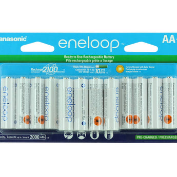 Panasonic Eneloop BK-3MCCA16FA AA 2000mAh 1.2V Low Self Discharge Nickel Metal Hydride (NiMH) Button Top Batteries - 16 Pack Retail Card