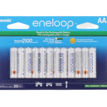 Panasonic Eneloop BK-4MCCA12FA AAA 800mAh 1.2V Low Self Discharge Nickel Metal Hydride (NiMH) Button Top Batteries - 12 Pack Retail Card
