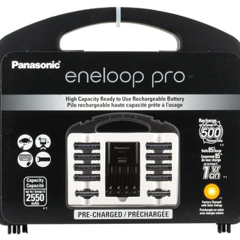 Panasonic Eneloop Pro Power Pack - 4-Channel Charger, 8 x Eneloop Pro AA, 2 x Eneloop Pro AAA Batteries (K-KJ17KHC82A)