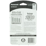 Panasonic Eneloop K-KJS1MCA-2BA AA 2000mAh 1.2V Low Self Discharge Nickel Metal Hydride (NiMH) Button Top Batteries with D Cell Spacers - 2 Pack Retail Card