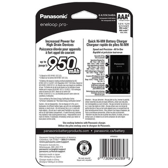 Panasonic Eneloop Pro 4-Position Quick Charger with 4 x 950mAh NiMH Low Self Discharge AAA Batteries (K-KJ55K3A4BA)