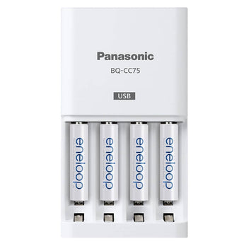 Panasonic Eneloop Advanced Charger with 4 x 800mAh NiMH Low Self Discharge AAA Batteries (K-KJ75M3A4BA)