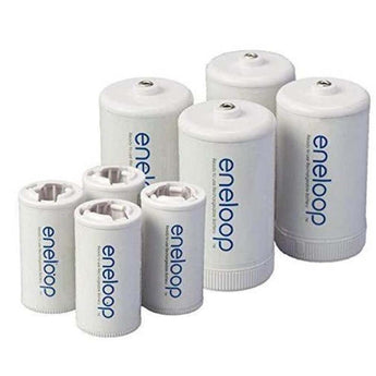 Panasonic Eneloop C and D Cell Spacer AA Battery Converters - 8 Pack