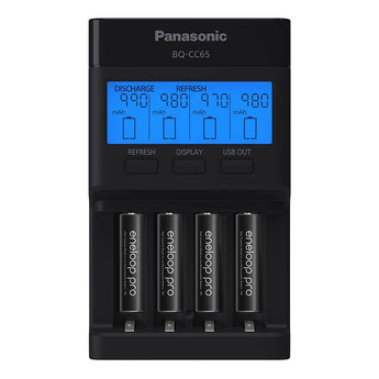 Panasonic Eneloop BQ-CC65 Charger with 4 x 950mAh NiMH Low Self Discharge AAA Batteries (K-KJ65K3A4BA)