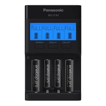 Panasonic Eneloop BQ-CC65 Charger with 4 x 2550mAh NiMH Low Self Discharge AA Batteries (K-KJ65KHA4BA)