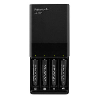 Panasonic Eneloop BQ-CC87 Charger with 4 x 950mAh NiMH Low Self Discharge AAA Batteries (K-KJ87K3A4BA)