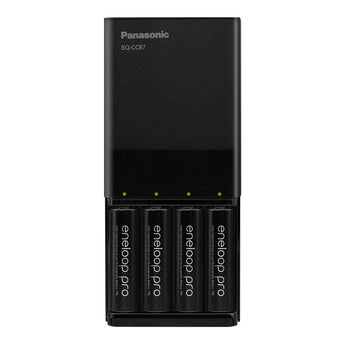 Panasonic Eneloop BQ-CC87 Charger with 4 x 2550mAh NiMH Low Self Discharge AA Batteries (K-KJ87KHA4BA)