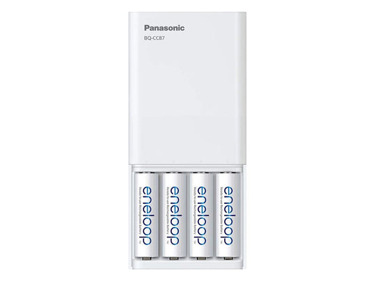 Panasonic Eneloop BQ-CC87 Charger with 4 x 2000mAh NiMH Low Self Discharge AA Batteries (K-KJ87MCA4BA)