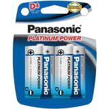Panasonic Platinum Power LR20XP-4B D-cell 1.5V Alkaline Button Top Batteries - 4-Pack Retail Card