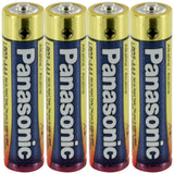 Panasonic Industrial LR03XWA AAA 1.5V Alkaline Button Top Batteries - 4 Pack Shrink Wrap