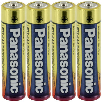 Panasonic Industrial LR03XWA AAA 1.5V Alkaline Button Top Batteries - 4 Pack Shrink Wrap