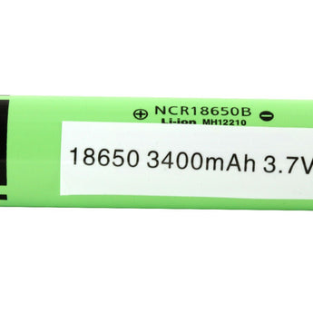 Panasonic NCR 18650 3200mAh 3.7V Unprotected High-Drain 4.87A Lithium Ion (Li-ion) Flat Top Battery - Boxed