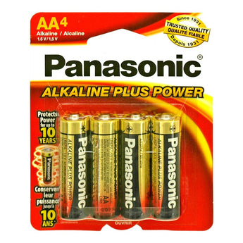 panasonic plus power aa 4 pack retail card