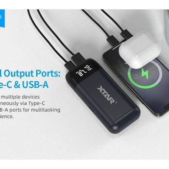 XTAR PB2SL Portable Li-ion Charger and Powerbank - Black, Blue, or Red