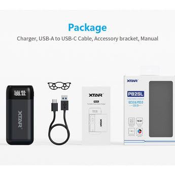 XTAR PB2SL Portable Li-ion Charger and Powerbank - Black, Blue, or Red