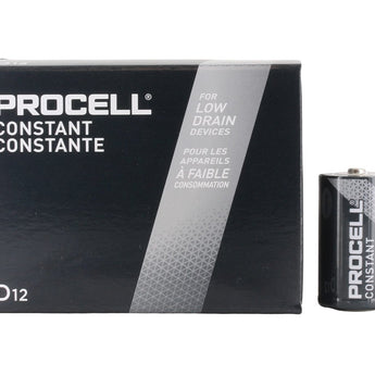 Duracell Procell PC1300 D-cell Beside Box of 12 Batteries