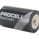 Duracell Procell PC1300 D-cell Angled View of Positive Terminal