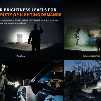 Fenix PD32R USB-C Rechargeable LED Flashlight - 1400 Lumens - Luminus SFT40 - Includes 1 x 3.6V 3400mAh 18650