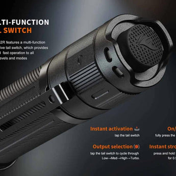 Fenix PD32R USB-C Rechargeable LED Flashlight - 1400 Lumens - Luminus SFT40 - Includes 1 x 3.6V 3400mAh 18650