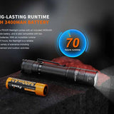 Fenix PD32R USB-C Rechargeable LED Flashlight - 1400 Lumens - Luminus SFT40 - Includes 1 x 3.6V 3400mAh 18650