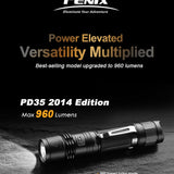 Fenix PD35 (2014) Portable High Intensity Flashlight - CREE XM-L2 U2 LED - 960 Lumens - Uses 1 x 18650 or 2 x CR123A