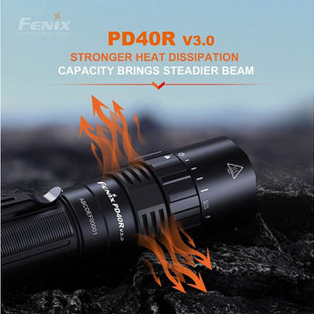 Fenix PD40R V3.0 USB-C Rechargeable LED Flashlight - 3000 Lumens - Luminus SFT70 - Includes 1 x 21700
