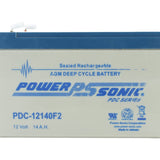 Power-Sonic AGM Deep Cycle PDC-12140 14Ah 12V Rechargeable Sealed Lead Acid (SLA) Battery - F2 Terminal