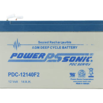 Power-Sonic AGM Deep Cycle PDC-12140 14Ah 12V Rechargeable Sealed Lead Acid (SLA) Battery - F2 Terminal