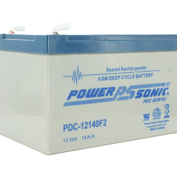 Power-Sonic AGM Deep Cycle PDC-12140 14Ah 12V Rechargeable Sealed Lead Acid (SLA) Battery - F2 Terminal